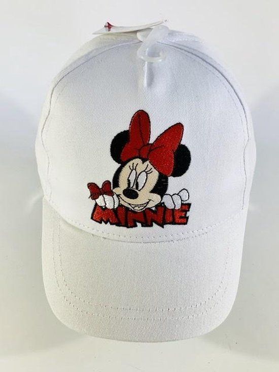 Disney Minnie Mouse Kids Cap - White - Embroidered - Cotton - Size 54 cm (5-8 years)