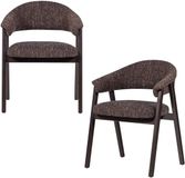 WOOOD Tunar Eetkamerstoel - Hout - Donkerbruin - Set van 2