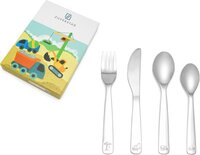 Zilverstad Kinderbestek 4-delig Bouwvoertuigen RVS 18/10
