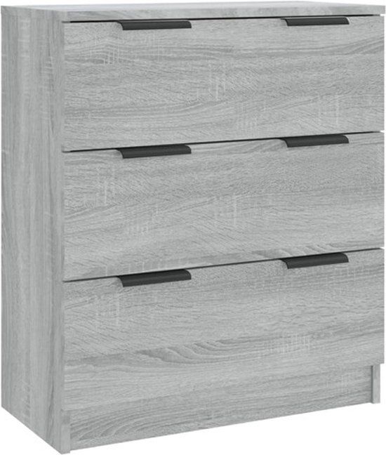 vidaXL Dressoir 60x30x70 cm bewerkt hout grijs sonoma eiken