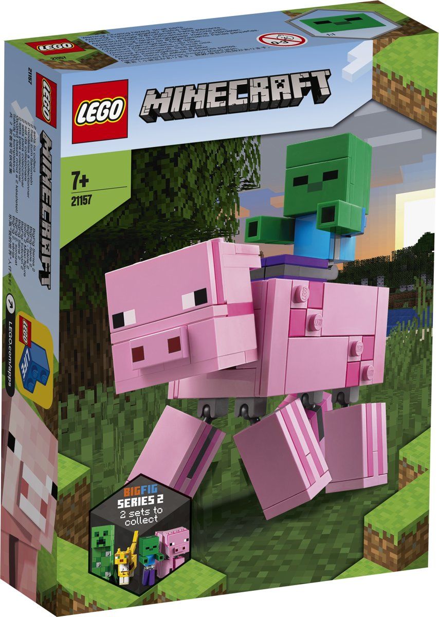 LEGO Minecraft BigFig Varken met Babyzombie - 5702016618242