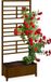 Merkloos Relaxdays plantenbak met klimrek - 171x71,5x32 cm - hout - bruin