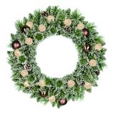 Kaprun Kaprun couronne vert givré cuivre 15L 120 branches h10xd60 cm sapin artificiel Black Box