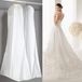 Gabkey Sac de robe de mariée non-tissé blanc anti-poussière avec fenêtre transparente zippée