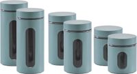 Zeller Keuken Voorraadpotten - 6 stuks - RVS - Groen - 3 formaten (600/900/1200 ml)