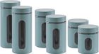 Zeller Keuken Voorraadpotten - 6 stuks - RVS - Groen - 3 formaten (600/900/1200 ml)