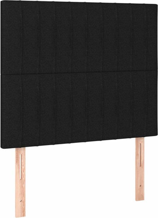 VidaXL Hoofdeind & Voeteind Zwart 80x5x118/128 cm Stof