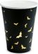 Merkloos / Sans marque PartyDeco Halloween papieren bekertjes - vleermuizen - 6x stuks - zwart/goud - 220 ml