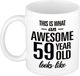 Bellatio Decorations Shoppartners Bv This is what an awesome 59 year old looks like - cadeau koffiemok - beker - 300 ml - verjaardag 59 jaar