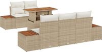 vidaXL Tuinbank Set 6-delig Beige Polyrattan