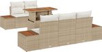 vidaXL Tuinbank Set 6-delig Beige Polyrattan