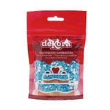 dekora - Confetti Sprinkles Eetbare Confetti Sprinkles - Blauw en Witte Suiker Sterren en Cirkels Eetbare Decoraties voor Taarten en Cupcakes - 100 g