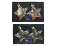 Decoris Ster glas l9.6b3.3h11c trnsp.a2 2st kerst