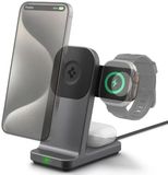 Spigen OneTap Pro - 15W 3-in-1 Draadloos Oplaadstation - Compatibel met MagSafe - geschikt voor iPhone / Apple Watch / AirPods - Gunmetal