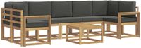 vidaXL Hoek loungeset wit en antracietkleurig acacia hout