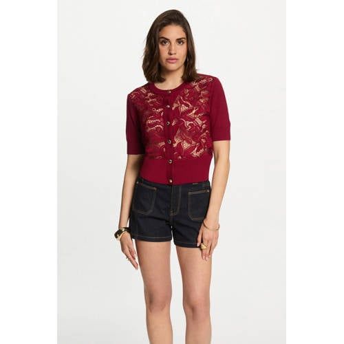 Morgan gebreid vest donkerrood