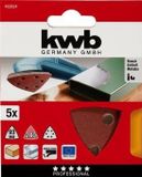 KWB Schuurschijf Delta 93 x 93 mm - Korrel 240 - Klittenbandhechting - 5 stuks