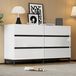Rolipo Dressoir wit en zwart met 6 lades en 3 metalen poten