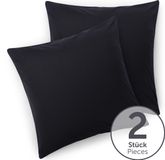 Blumtal - Set Van 2 Kussenslopen - Superzachte Premium Jersey Kussenhoes - 100% Katoen - 40 x 40 cm - Zwart