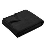Stof Textiles Plaid/bankdeken Maribelle - zwart - 180 x 220 cm