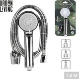 Urban Living Douchekop met 3 functies - grijs - met doucheslang 1,5M