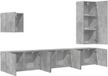 vidaXL meuble TV 5 pièces bois de particules gris béton