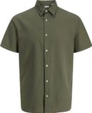 JACK&JONES JJEBREEZE LINEN BLEND SHIRT S/S SN Heren Overhemden Dusty Olive XS