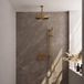 Brauer Gold Carving Thermostatische Regendoucheset Inbouw - Hoofddouche 30 cm - Met Drukknoppen - Handdouche Staaf - Doucheslang - Geintegreerde Glijstang - Geborsteld Goud