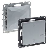 LEGRAND SEANO met Netatmo inbouwgateway, draadloze gateway, masterschakelaar "kommen/lopen", led-batterijstatus, 3V-batterij (8 jaar levensduur), wandzender, Smart Home-set, kleur: aluminium, 765730