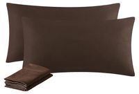 TRANKIELO® - Taie d'oreiller 40 x 80 cm - Lot de 2 - Marron - Microfibre - Doux et infroissable