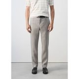 Mango Man linnen slim fit chino - pastelgrijs