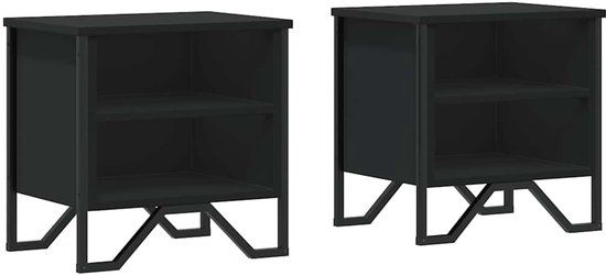 vidaXL Nachtkastjes - Set van 2 - Zwart - 40x30x40 cm