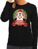 Bellatio Decorations Shoppartners Bv Foute kersttrui pinguin zwart Merry Christmas dames 2XL