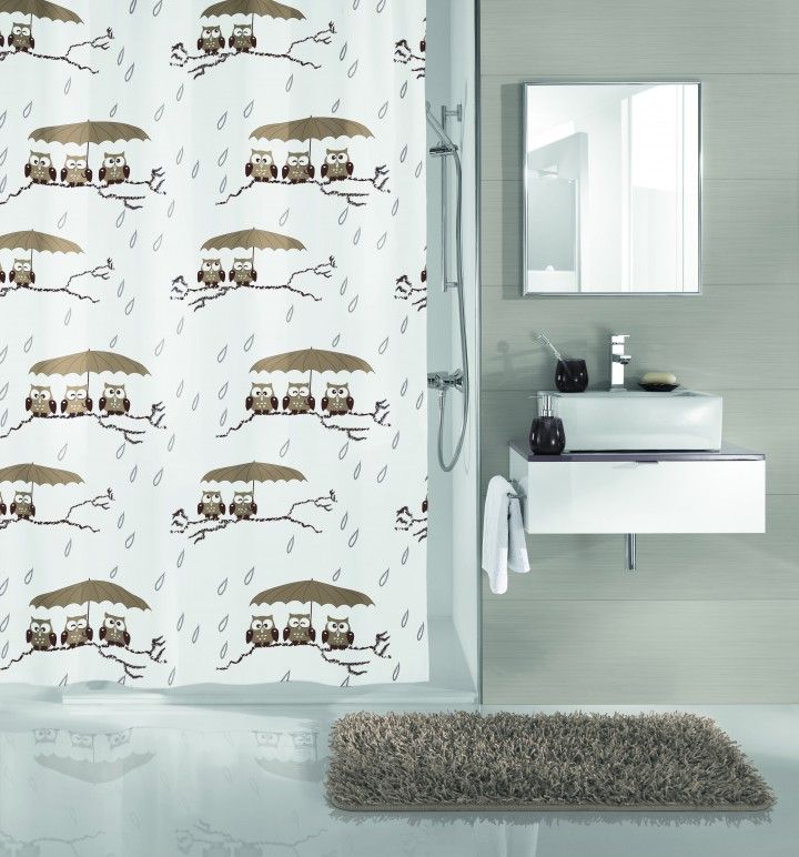 KLEINE WOLKE Douchegordijn - 200 x 200 cm - Grijs - Polyester