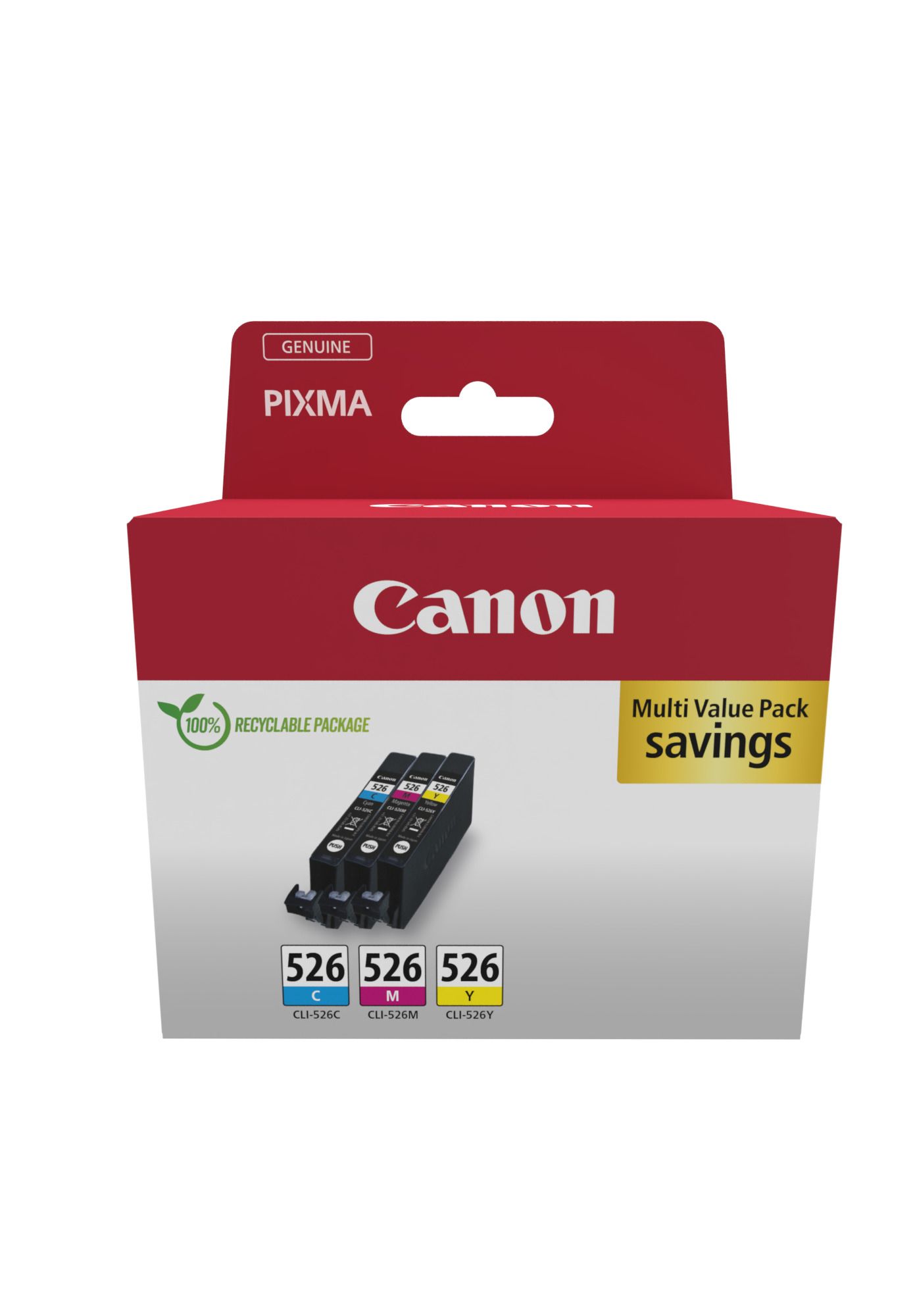 Canon CLI-526 C/M/Y Ink Cartridge 3-Pack - Original
