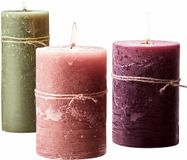 LOBERON Kaars set van 3 Salis roze/groen