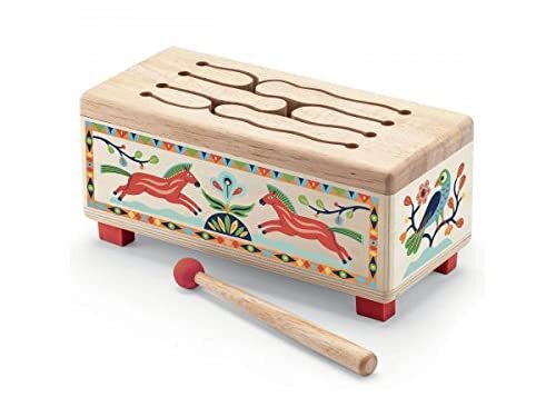 djeco - Animambo houten drum speelgoed met geluid, meerkleurig (36028)