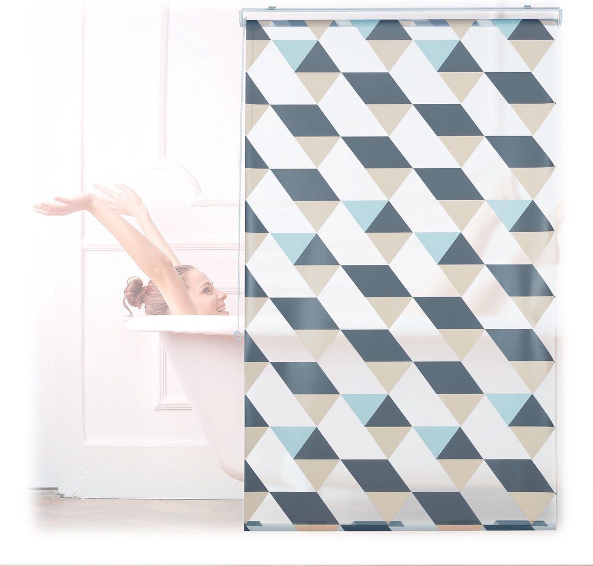 Relaxdays Douchegordijn Driehoek Design - 100x240cm
