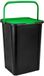 Plasticforte Recycling afvalbak - zwart/groen - 45 Liter