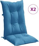 vidaXL Stoelkussens Hoge Rug 120x50x7 cm Stof Gemêleerd Blauw - Set van 2