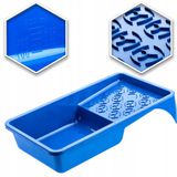KADAX Verfbakje, kunststof verfschaal, schilder lakschaal voor muurverf, verfbak met klein handvat, schilderaccessoires, lakbak, schilderbenodigdheden, verfschaal (1, blauw)