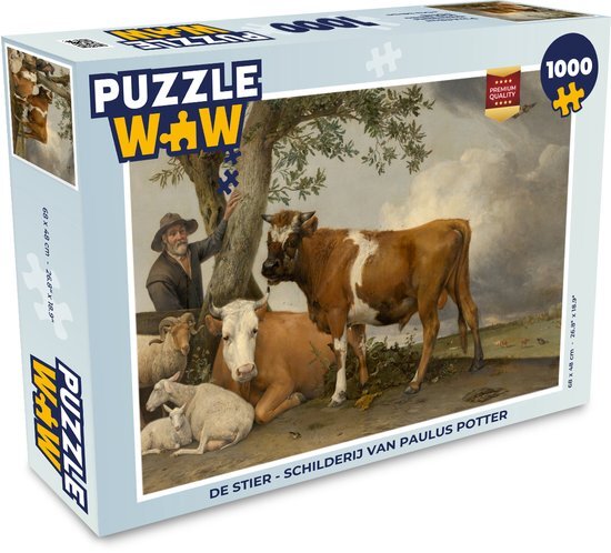 MuchoWow Puzzel De stier - Schilderij van Paulus Potter - Legpuzzel - Puzzel 1000 stukjes volwassenen - Sinterklaas cadeautjes - Sinterklaas voor grote kinderen