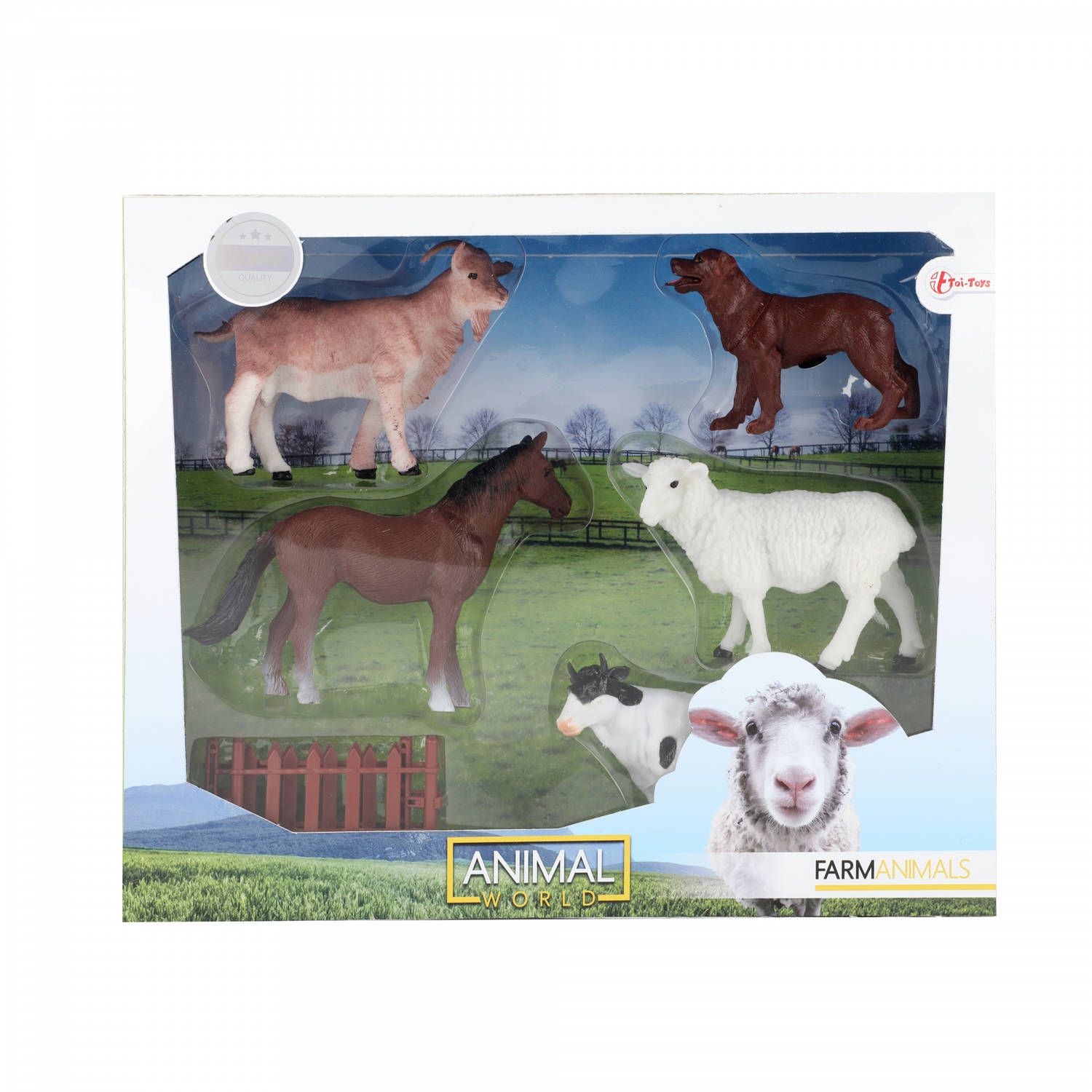 Toi Toys Speelfiguren Boerderij 5,5 Cm Junior Bruin 6-delig