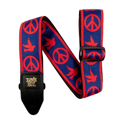 Ernie Ball Peace Love Dove Rood/Blauwe Jacquard Band