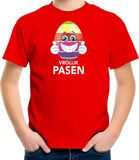 Bellatio Decorations Shoppartners Bv Paasei met duimen omhoog vrolijk Pasen t-shirt / shirt - rood - kinderen - Paas kleding / outfit 122/128
