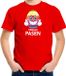 Bellatio Decorations Shoppartners Bv Paasei met duimen omhoog vrolijk Pasen t-shirt / shirt - rood - kinderen - Paas kleding / outfit 122/128