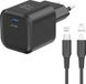 Swissten 35W USB-C Travel Charger with Lightning to USB-C Cable - 1.2m - Black