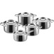 SILVERCREST® Batterie de faitouts Premium en acier inoxydable, 5 pièces (couvercle en acier inoxydable)