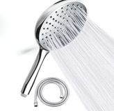 Famanu – Hogedruk handdouche, luxe uitvoering met extra lange slang van 1,8 m, 3 straalstanden, waterbesparend, snel te installeren, chroom
