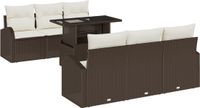 vidaXL Tuinbank Set Bruin Poly Rattan